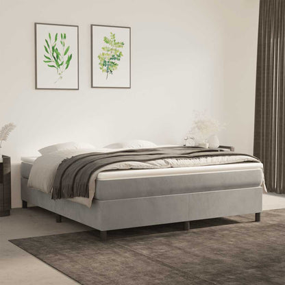 Box Spring Bed Frame Light Grey Super King Velvet (UK/IE/FI/NO only)