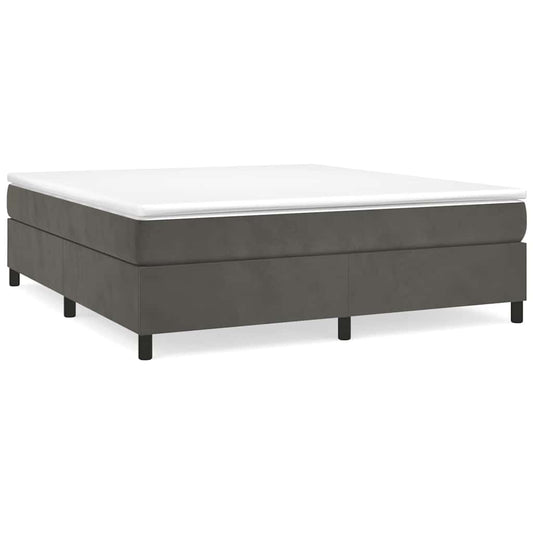 Box Spring Bed Frame Dark Grey Super King Velvet