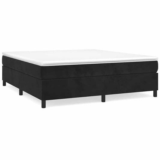 Box Spring Bed Frame Black Super King Velvet