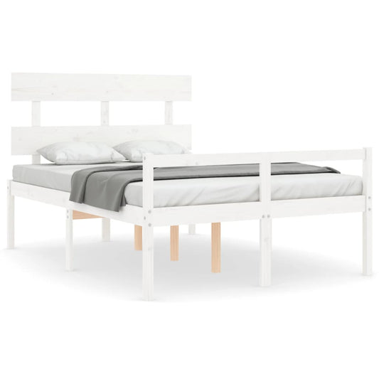 Senior Bed without Mattress White 120x200 cm Solid Wood