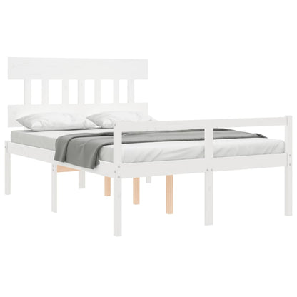 Senior Bed without Mattress White 140x190 cm Solid Wood