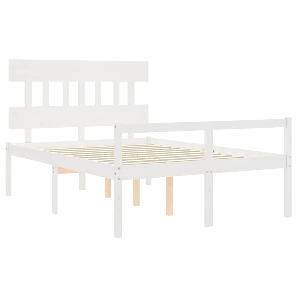 Senior Bed without Mattress White 120x200 cm Solid Wood