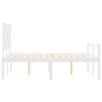 Senior Bed without Mattress White 140x200 cm Solid Wood