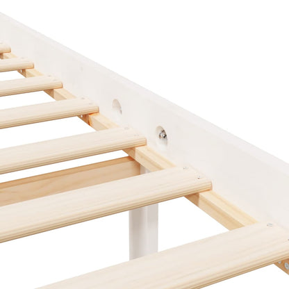Senior Bed without Mattress White Single Solid Wood