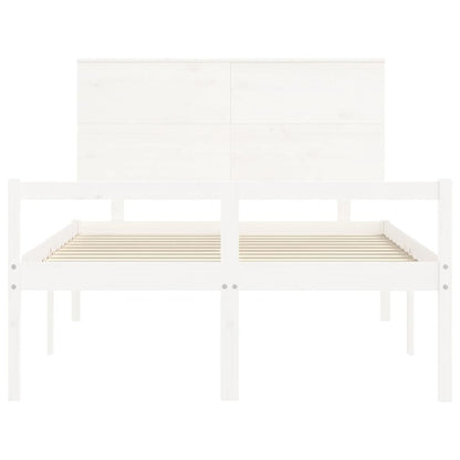 Senior Bed without Mattress White 140x190 cm Solid Wood