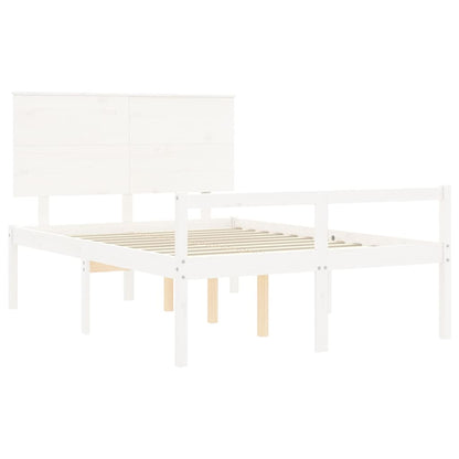 Senior Bed without Mattress White 140x200 cm Solid Wood