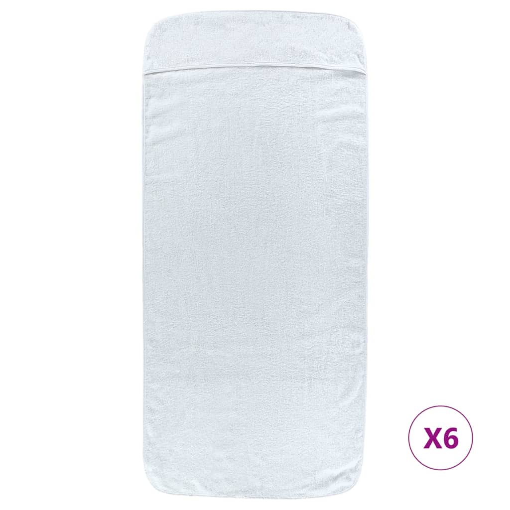 Beach Towels 6 pcs White 60x135 cm Fabric 400 GSM