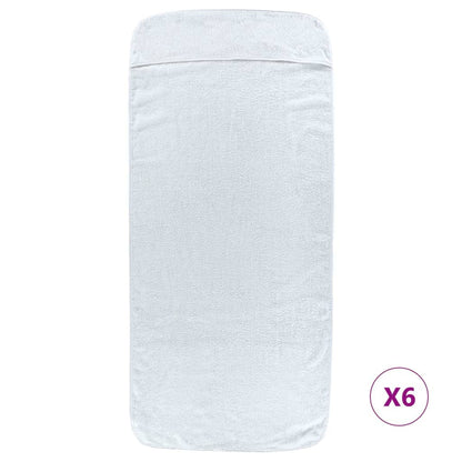 Beach Towels 6 pcs White 60x135 cm Fabric 400 GSM