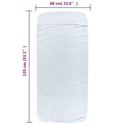 Beach Towels 6 pcs White 60x135 cm Fabric 400 GSM