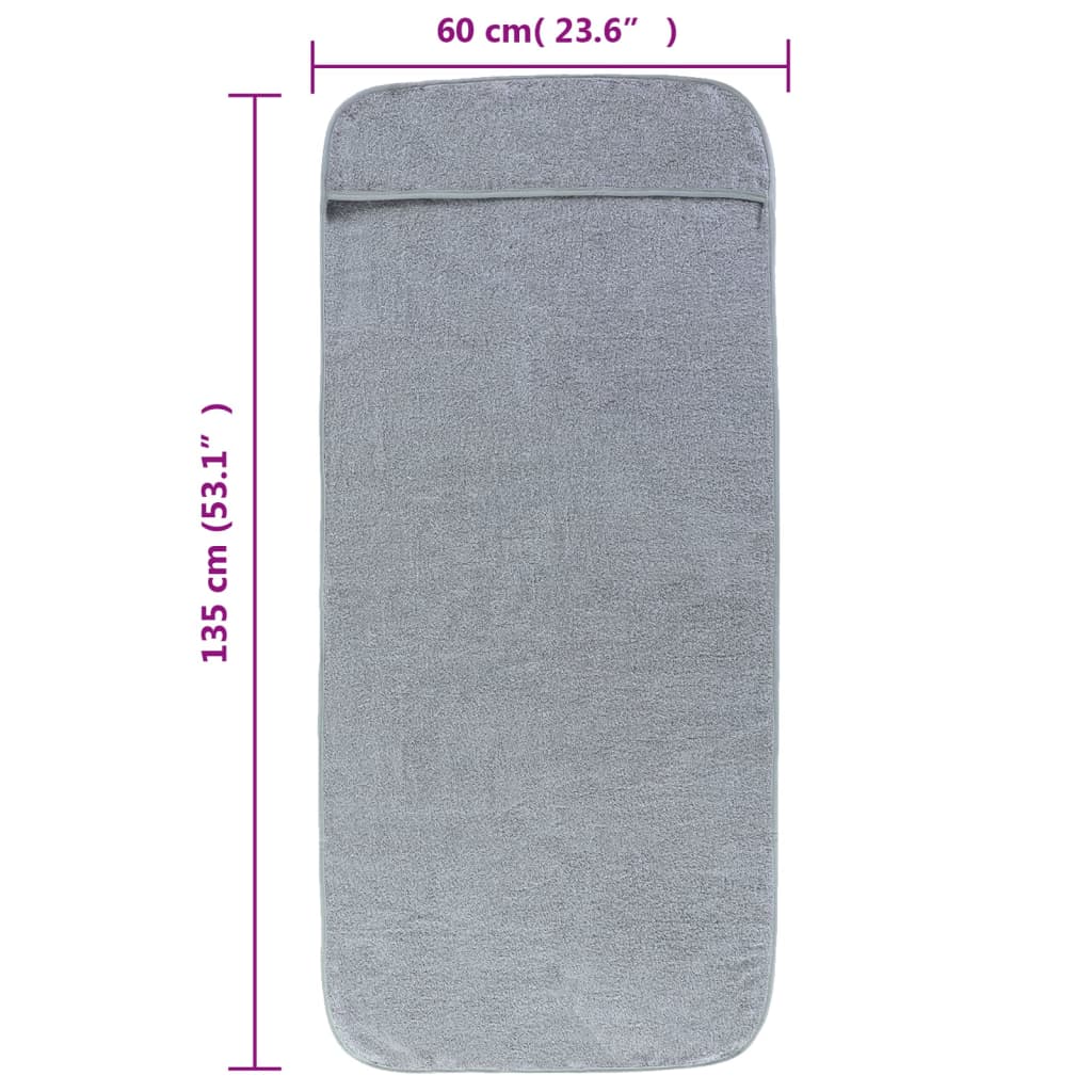 Beach Towels 4 pcs Grey 60x135 cm Fabric 400 GSM