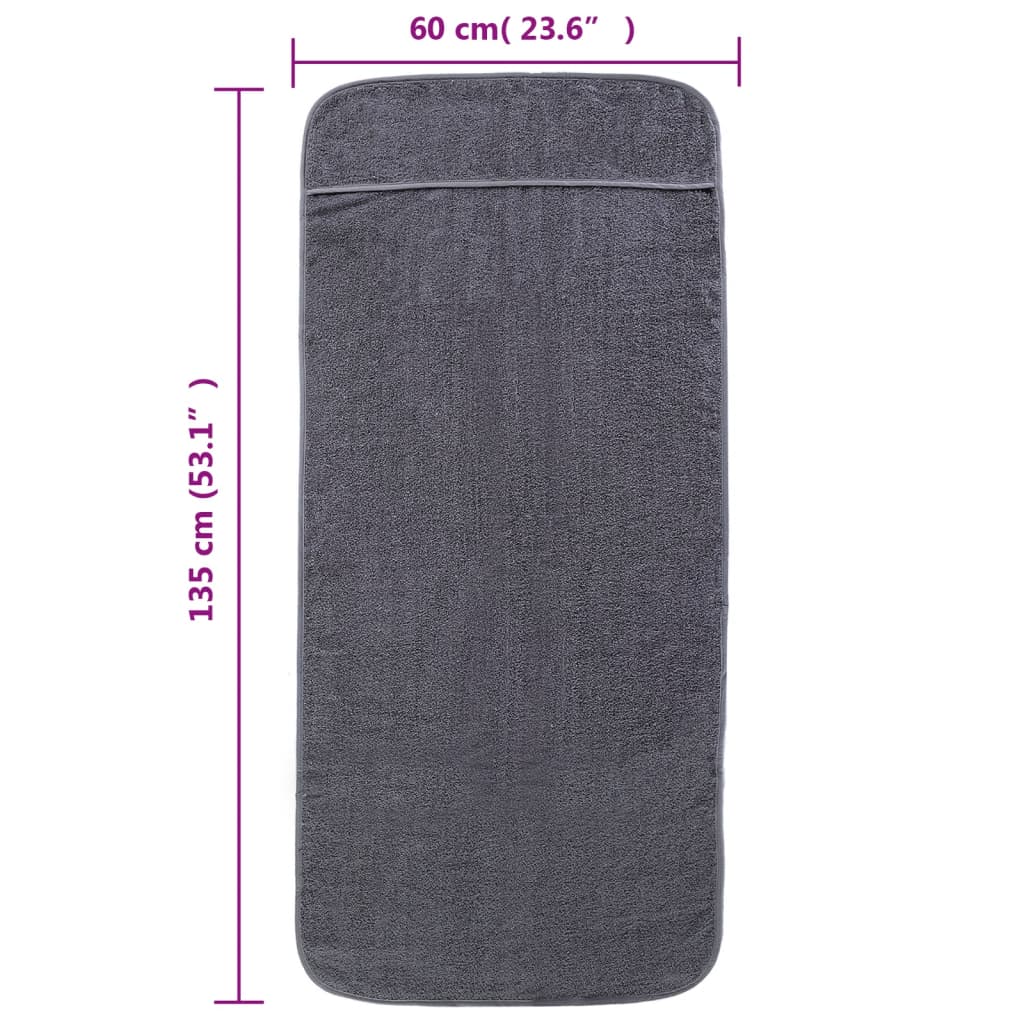 Beach Towels 4 pcs Anthracite 60x135 cm Fabric 400 GSM