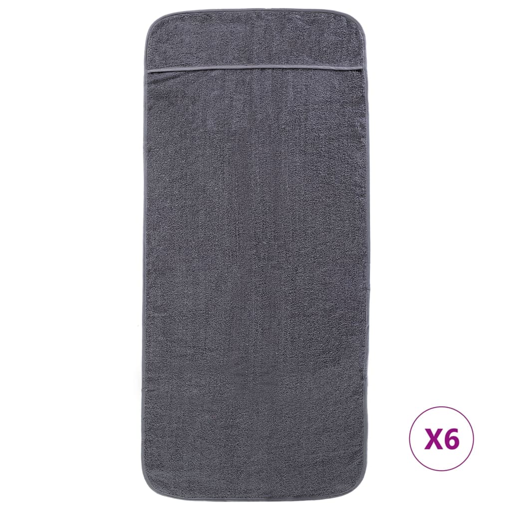 Beach Towels 6 pcs Anthracite 60x135 cm Fabric 400 GSM