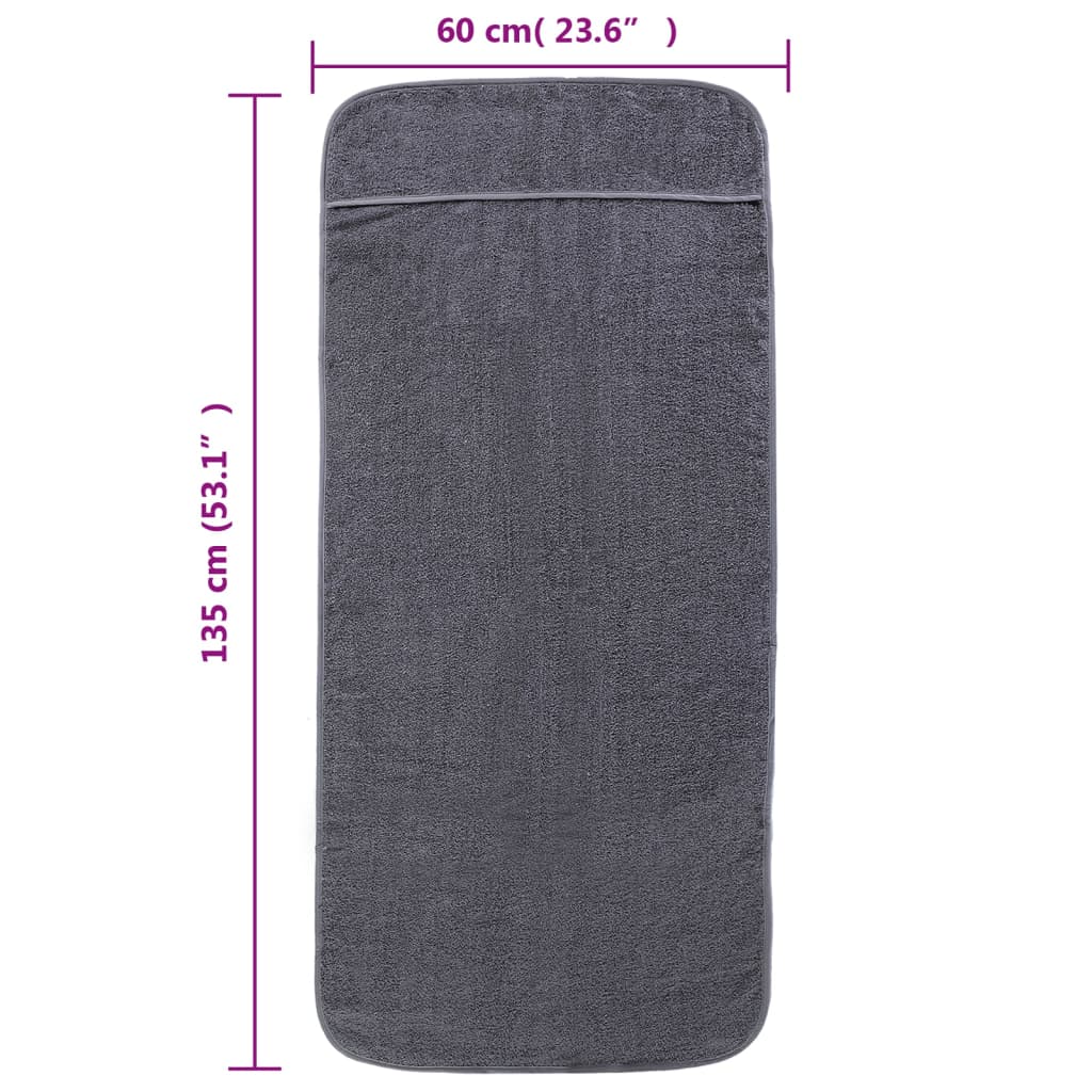 Beach Towels 6 pcs Anthracite 60x135 cm Fabric 400 GSM