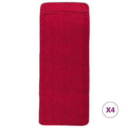 Beach Towels 4 pcs Burgundy 60x135 cm Fabric 400 GSM