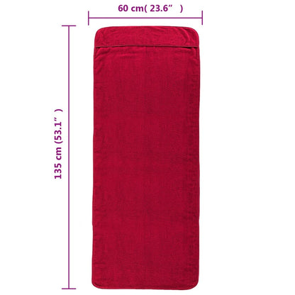 Beach Towels 4 pcs Burgundy 60x135 cm Fabric 400 GSM