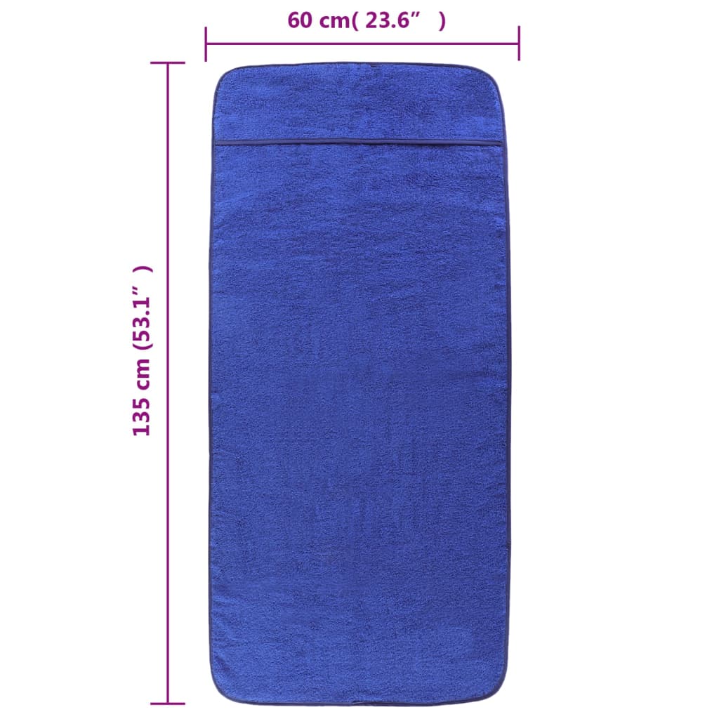 Beach Towels 4 pcs Royal Blue 60x135 cm Fabric 400 GSM