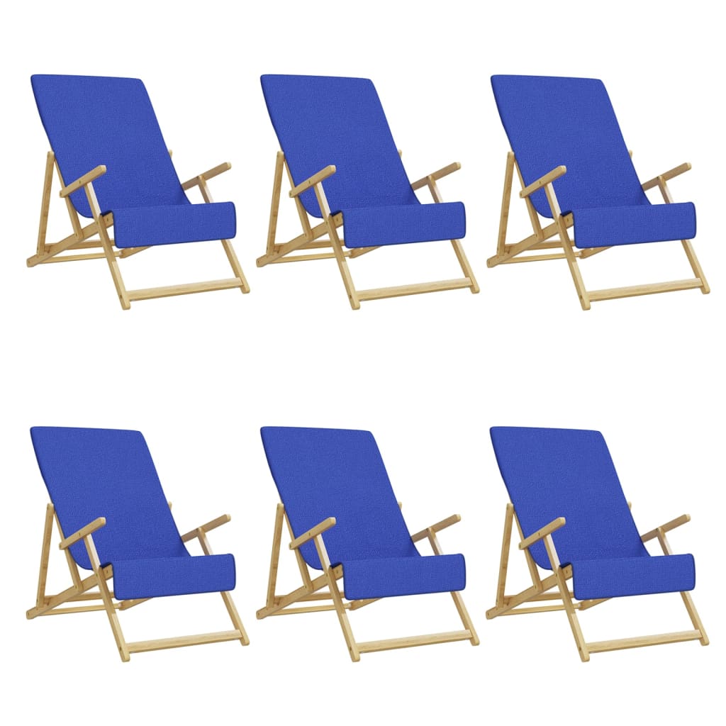 Beach Towels 6 pcs Royal Blue 60x135 cm Fabric 400 GSM