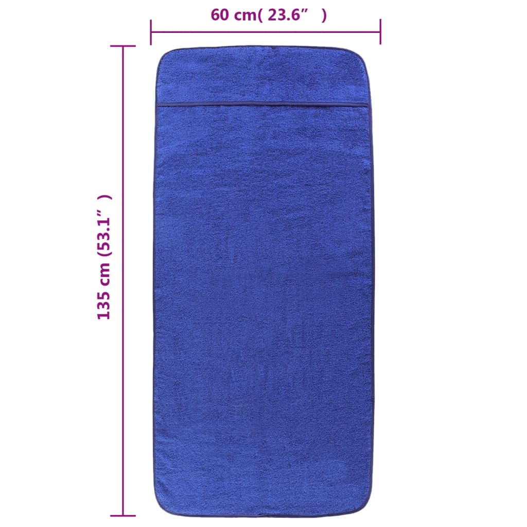 Beach Towels 6 pcs Royal Blue 60x135 cm Fabric 400 GSM