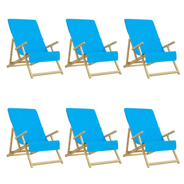 Beach Towels 6 pcs Turquoise 60x135 cm Fabric 400 GSM