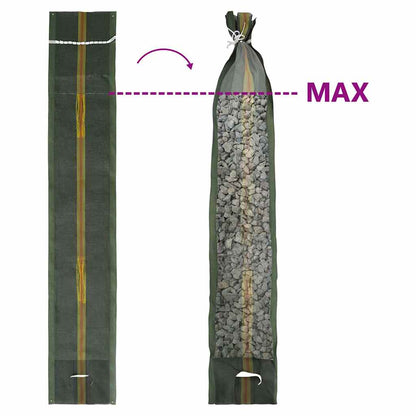 Sandbags 100 pcs Dark Green 103x25 cm HDPE
