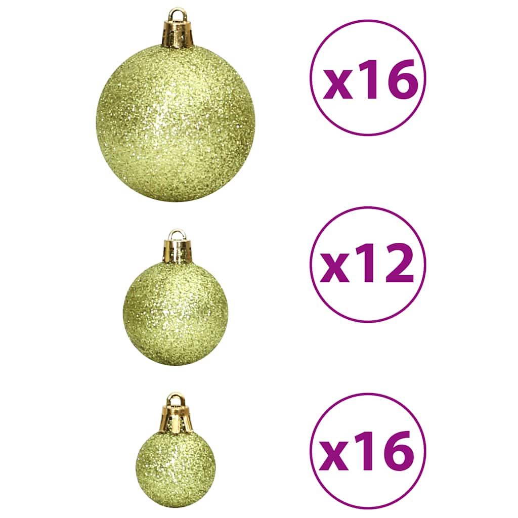 Christmas Baubles 100 pcs Light Green 3 / 4 / 6 cm