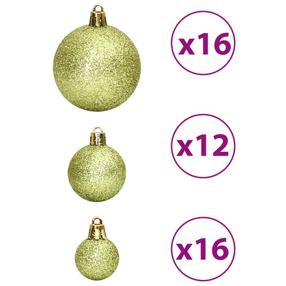 Christmas Baubles 100 pcs Light Green 3 / 4 / 6 cm