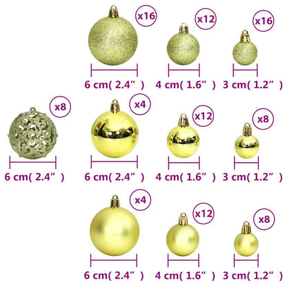 Christmas Baubles 100 pcs Light Green 3 / 4 / 6 cm