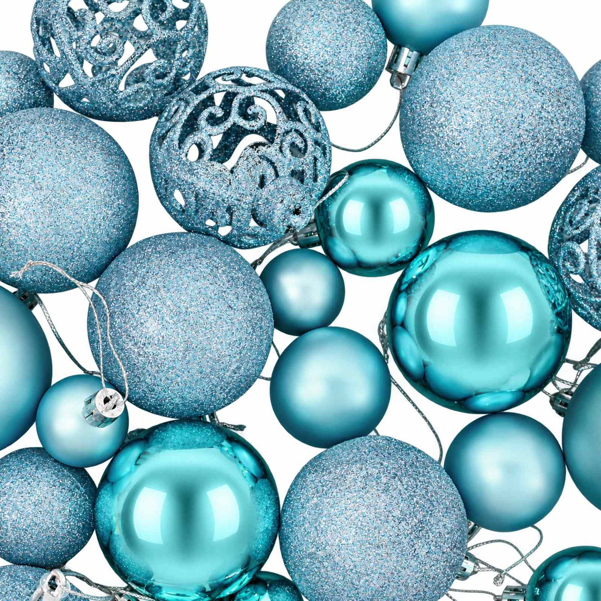 Christmas Baubles 100 pcs Turquoise 3 / 4 / 6 cm