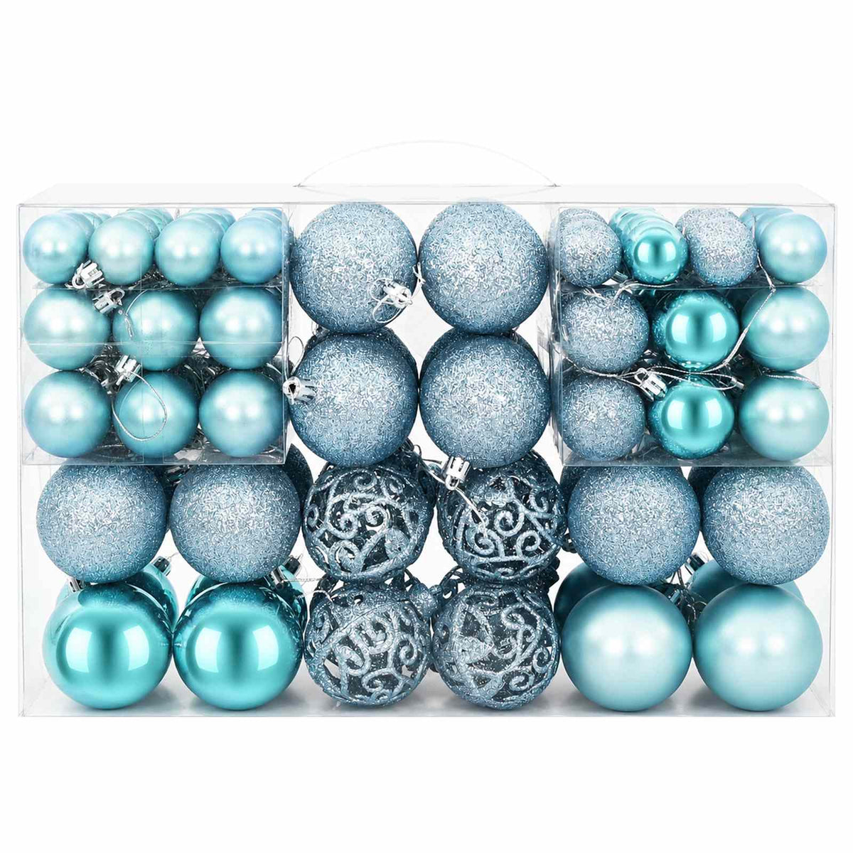 Christmas Baubles 100 pcs Turquoise 3 / 4 / 6 cm