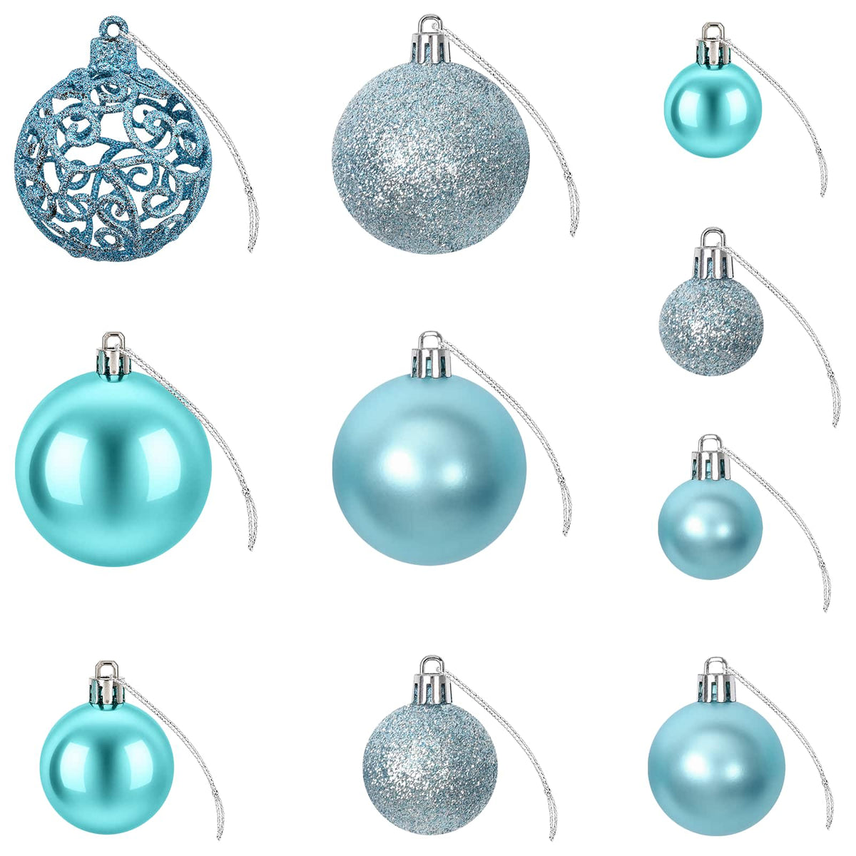 Christmas Baubles 100 pcs Turquoise 3 / 4 / 6 cm