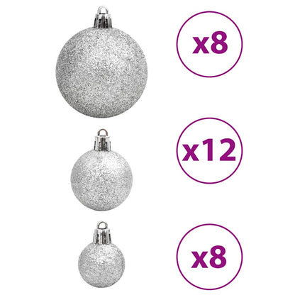 Christmas Baubles 100 pcs Blue and Silver 3 / 4 / 6 cm