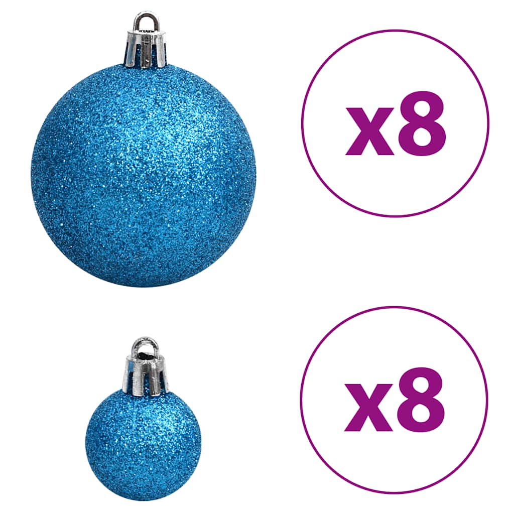 Christmas Baubles 100 pcs Blue and Silver 3 / 4 / 6 cm