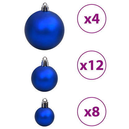 Christmas Baubles 100 pcs Blue and Silver 3 / 4 / 6 cm