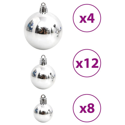 Christmas Baubles 100 pcs Blue and Silver 3 / 4 / 6 cm