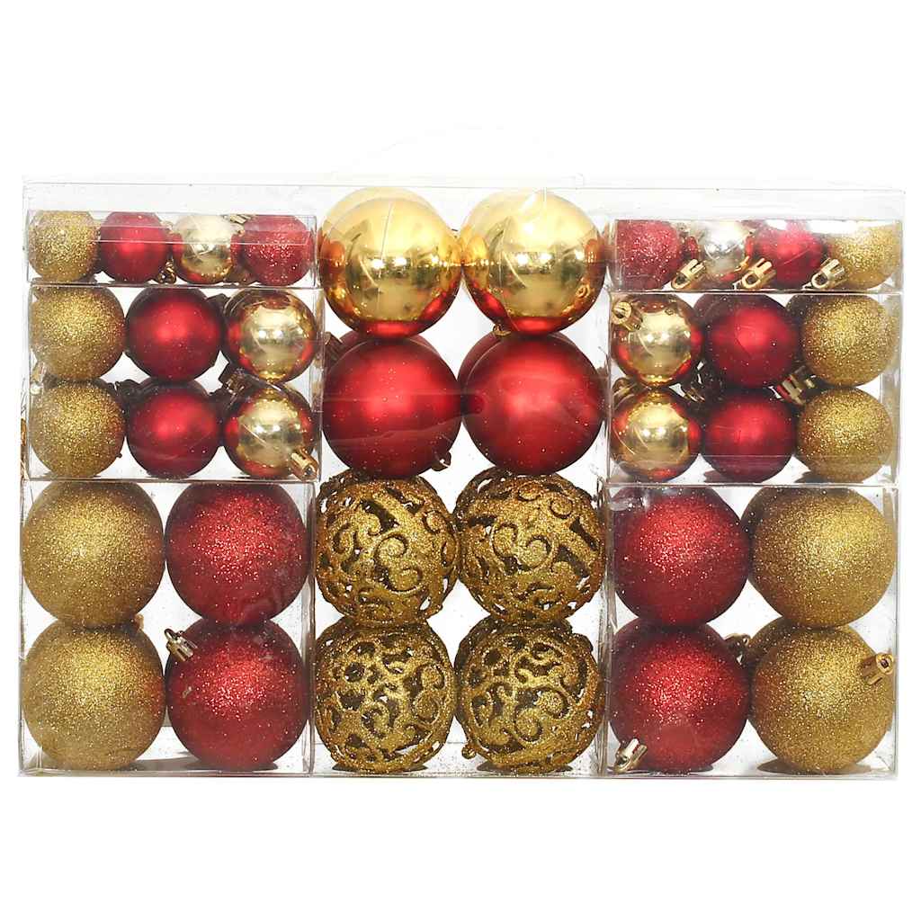 Christmas Baubles 100 pcs Gold and Wine Red 3 / 4 / 6 cm