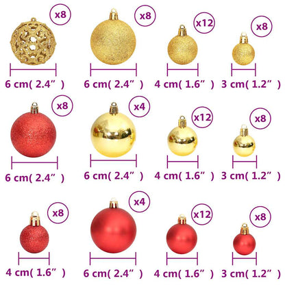 Christmas Baubles 100 pcs Gold and Wine Red 3 / 4 / 6 cm