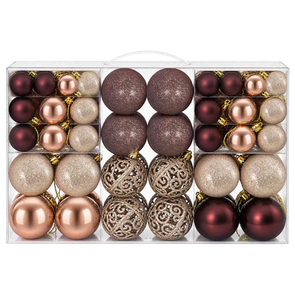 Christmas Baubles 100 pcs Champagne and Brown 3 / 4 / 6 cm