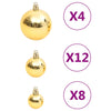 111 Piece Christmas Bauble Set Gold Polystyrene