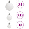 111 Piece Christmas Bauble Set White Polystyrene