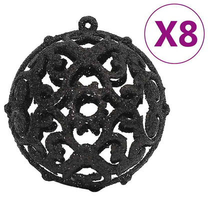 111 Piece Christmas Bauble Set Black Polystyrene