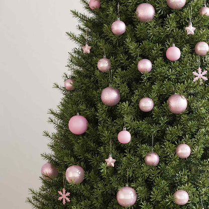 111 Piece Christmas Bauble Set Pink Polystyrene