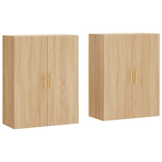 Wall Mounted Cabinets 2 pcs Sonoma Oak 69.5x34x90 cm