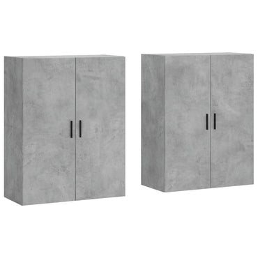 Wall Mounted Cabinets 2 pcs Concrete Grey 69.5x34x90 cm