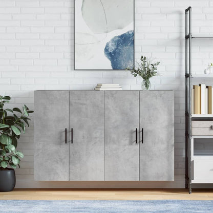 Wall Mounted Cabinets 2 pcs Concrete Grey 69.5x34x90 cm