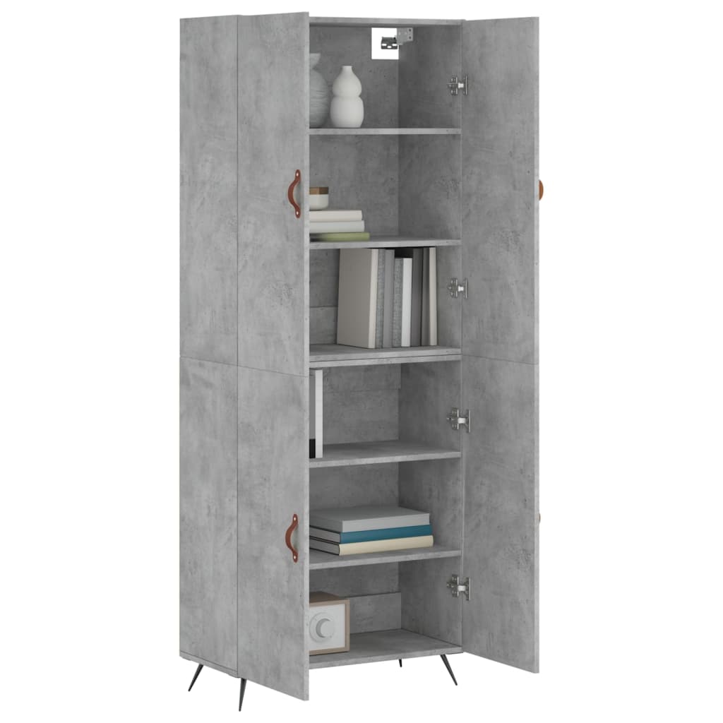 Highboard Concrete Grey 69,5x34x180 cm Engineered Wood