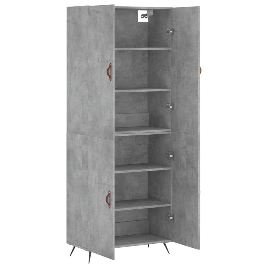 Highboard Concrete Grey 69,5x34x180 cm Engineered Wood