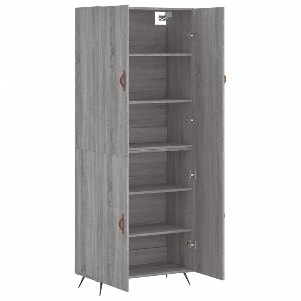 Highboard Grey Sonoma 69,5x34x180 cm Engineered Wood