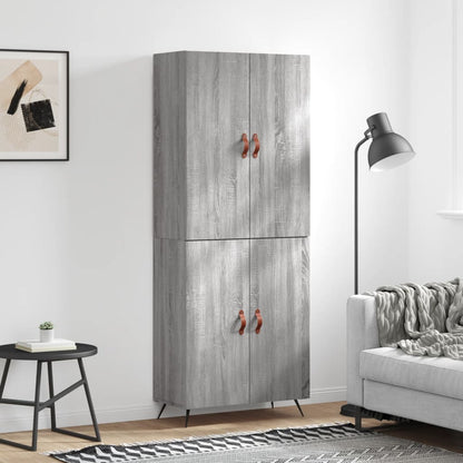Highboard Grey Sonoma 69,5x34x180 cm Engineered Wood
