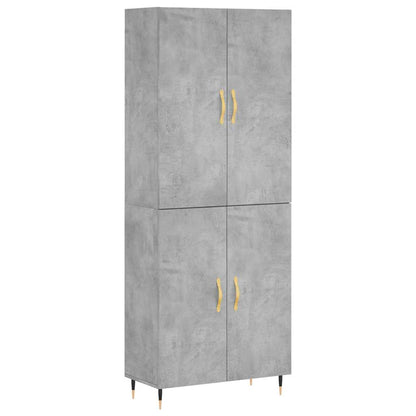 Highboard Concrete Grey 69,5x34x180 cm Engineered Wood