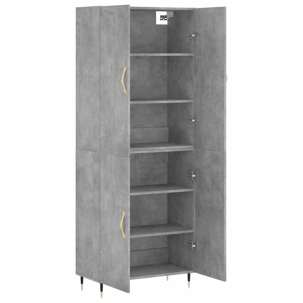 Highboard Concrete Grey 69,5x34x180 cm Engineered Wood